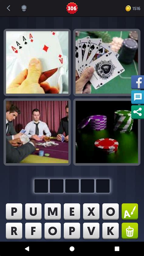 4 pics 1 word cards casino|4 Pics 1 Word Answers for Chips, Poker, Roulette, .